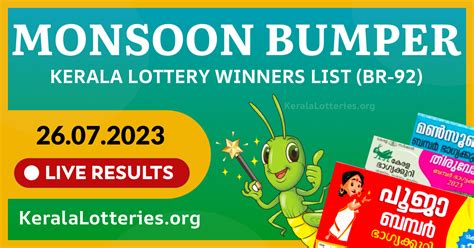 kerala lottery monsoon bumper 2023 result